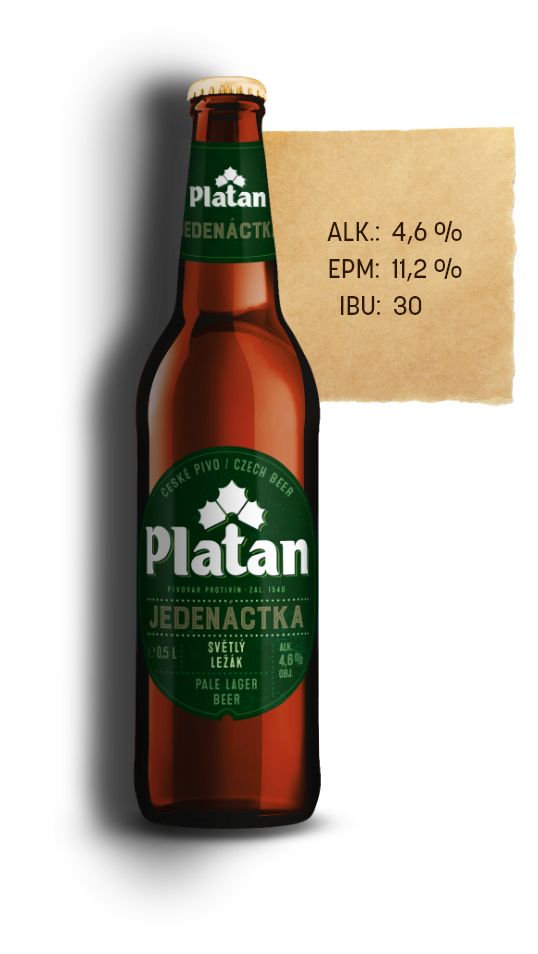 Platan jedenáctka – ALK 4,6 %, EPM 11,2 %, IBU 30